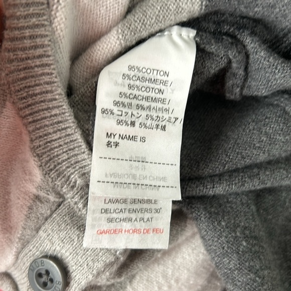 The Bonnie Mob Grey White Stripe Rabbit Cashmere Blend Jumpsuit -Size 6-12m - Picture 6 of 6